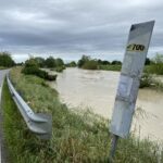 Il fiume Montone nei pressi della chiusa di San Marco alle 9 del 17 maggio