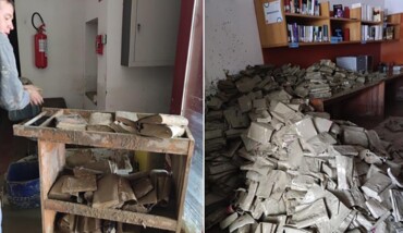 Biblioteca Manfrediana Faenza Alluvione Libri Fango 