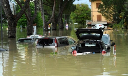Emergenza alluvioni in Emilia-Romagna. Esondazione del fiume Montone ed allagamento del quartiere Romiti a Forlì