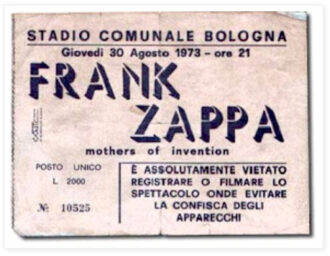 Biglietto Zappa Bologna