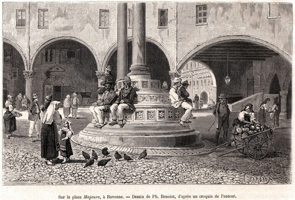 Colonne Pazza Del Popolo Incisione Fine 800