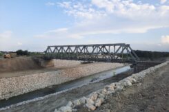 Il ponte ferroviario della linea Faenza-Lavezzola sul fiume Santerno a Sant'Agata