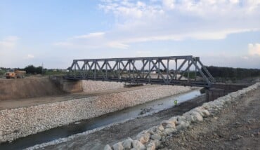 Il ponte ferroviario della linea Faenza-Lavezzola sul fiume Santerno a Sant'Agata