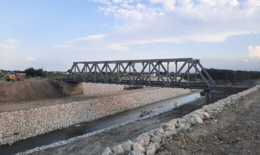 Il ponte ferroviario della linea Faenza-Lavezzola sul fiume Santerno a Sant'Agata