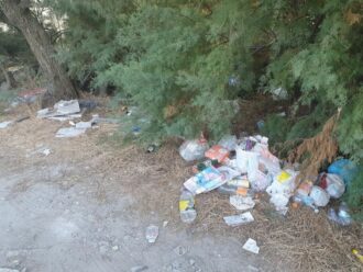 Rifiuti nei pressi della spiaggia libera di Lido Adriano