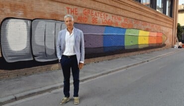 INAUGURAZIONE MURALES LICEO SCIENTIFICO RAVENNA DOPO SCRITTA OMOFOBA REALIZZATO DA URKA