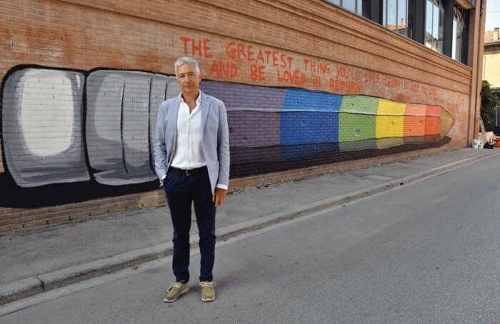 INAUGURAZIONE MURALES LICEO SCIENTIFICO RAVENNA DOPO SCRITTA OMOFOBA REALIZZATO DA URKA