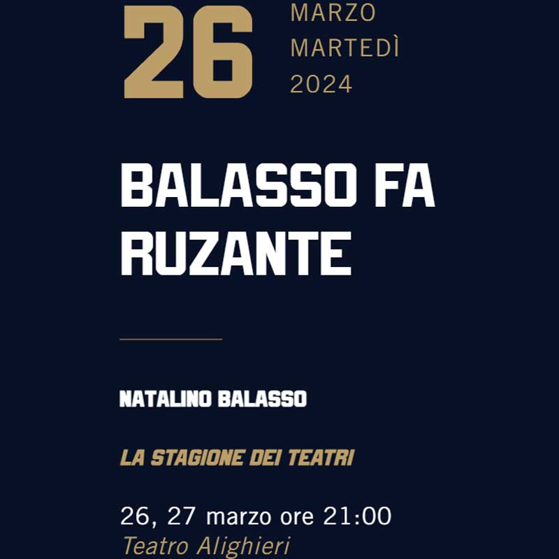 Balasso fa ruzante - Teatro Alighieri