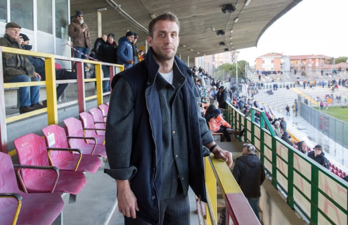Ignazio Cipriani in tribuna allo stadio Benelli
