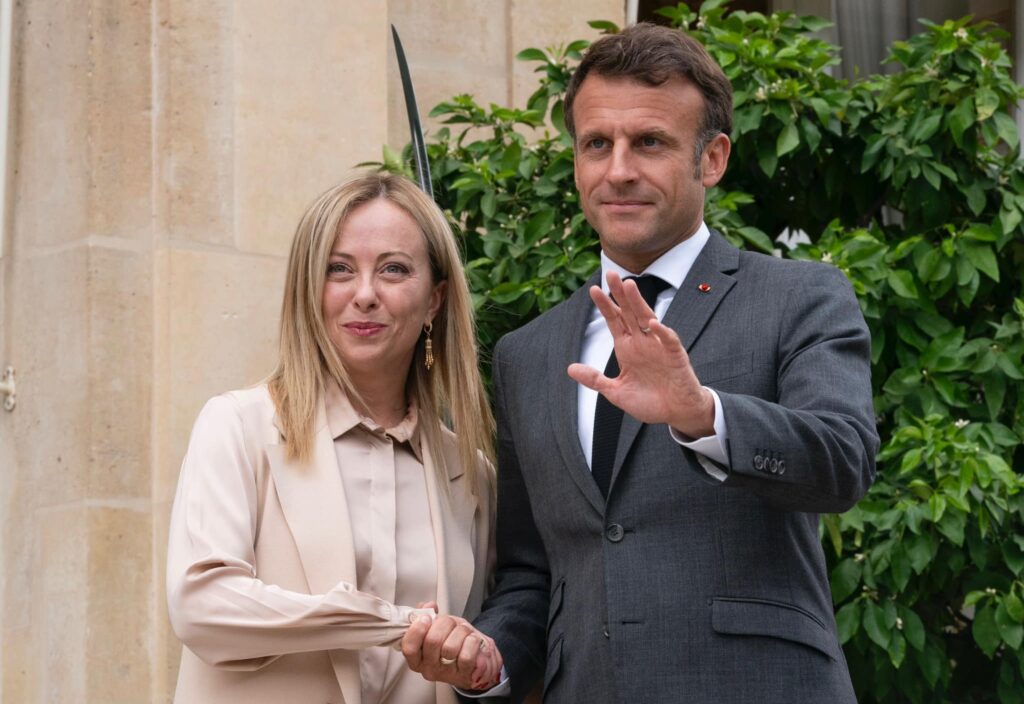 Giorgia Meloni e Emmanuel Macron