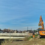 Il ponte delle Grazie a Faenza, danneggiato dalla piena del fiume Lamone
