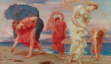 230 Frederic Leighton Greek Girls Picking Up Pebbles By The Sea