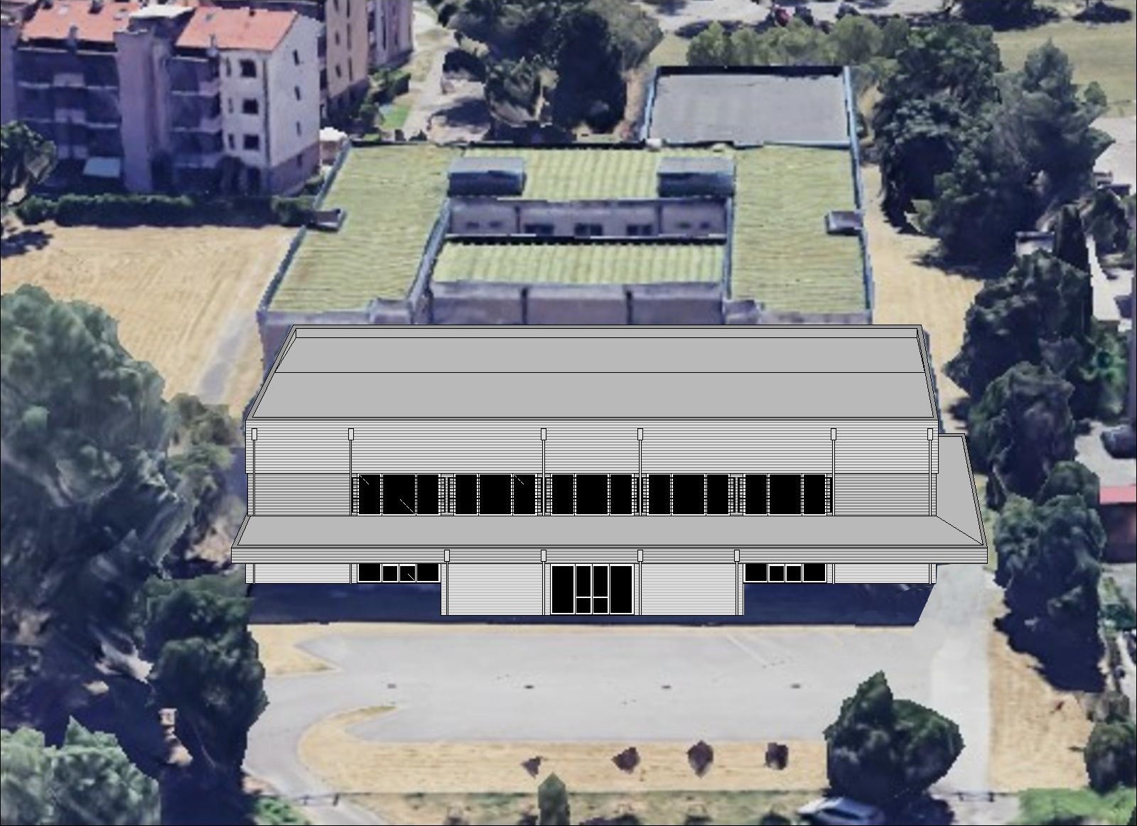 Rendering Nuova Palestra Istituto Persolino Strocchi