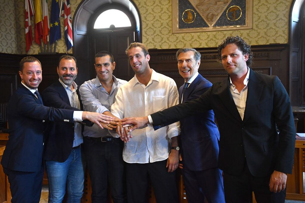 Da sinistra Paolo Scocco, Giacomo Costantini, Michele de Pascale, Ignazio Cipriani, Ariedo Braida, Davide Mandorlini