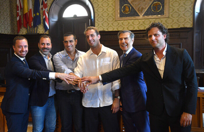 Da Sinistra Paolo Scocco, Giacomo Costantini, Michele De Pascale, Ignazio Cipriani, Ariedo Braida, Davide Mandorlini