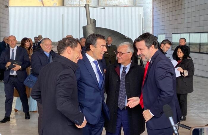 Il Deputato Jacopo Morrone (Lega), Il Presidente Di Ap Daniele Rossi, Il Prefetto Castrese De Rosa, Il Ministro Matteo Salvini