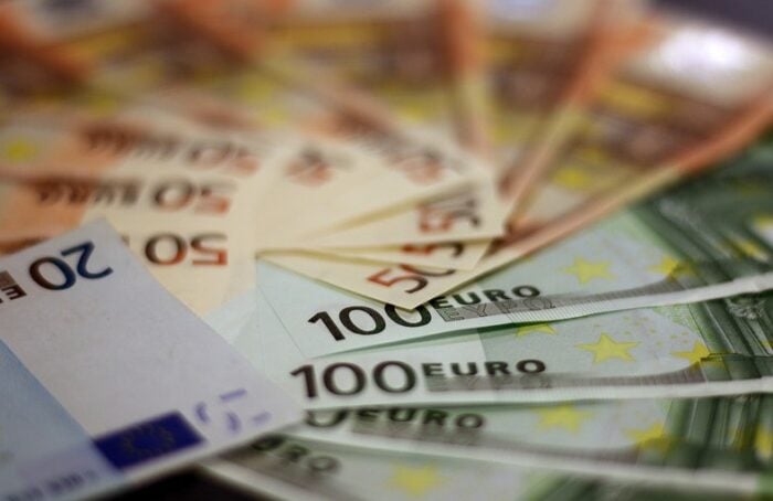 Closeup On Pile Of Euro Banknotes. Free Public Domain CC0 Image.