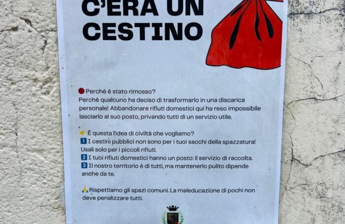 Cartello Cestini Pubblici