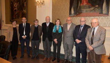 Da Sinistra I Vice Segretari Daniela Fuschini E Corrado Piffanelli, Il Segretario Generale Giancarlo Bagnariol, Il Presidente Uscente Ernesto Giuseppe Alfieri, La Nuova Presidente Mirella Falconi Mazzotti, Il VicePresidente Uscente Alberto Domenicali, Il Nuovo VicePresidente Franco Gabici E L’ex Presidente Lanfranco Gualtieri