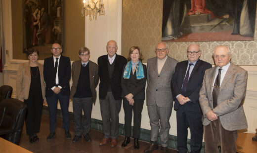 Da Sinistra I Vice Segretari Daniela Fuschini E Corrado Piffanelli, Il Segretario Generale Giancarlo Bagnariol, Il Presidente Uscente Ernesto Giuseppe Alfieri, La Nuova Presidente Mirella Falconi Mazzotti, Il VicePresidente Uscente Alberto Domenicali, Il Nuovo VicePresidente Franco Gabici E L’ex Presidente Lanfranco Gualtieri