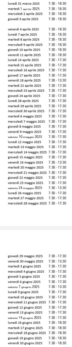 Giorni E Orari Di Chiusura