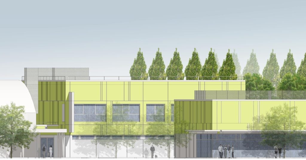 2 – Prospetto Della Palestra E Dell’edificio Terziario