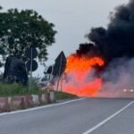 Incendio Romea Furgone Casal Borsetti