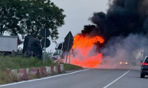 Incendio Romea Furgone Casal Borsetti