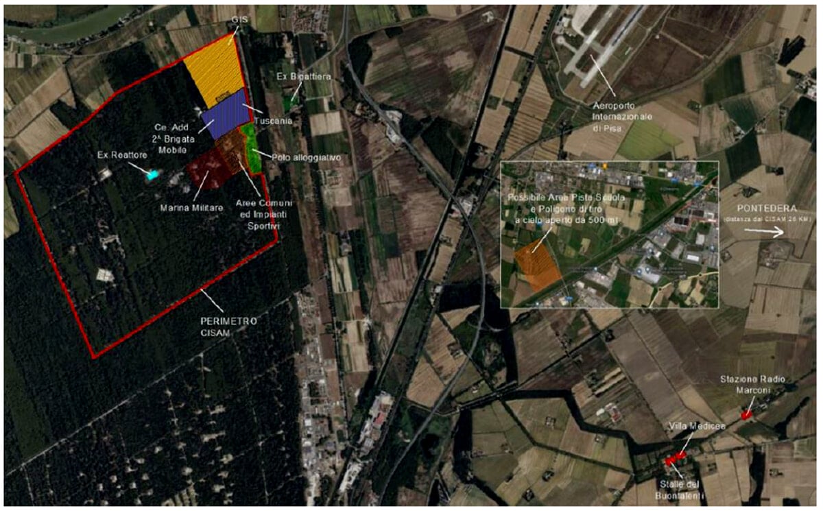 Mappa Progettuale Base Militare Ex Cisam, Coltano, Pontedera