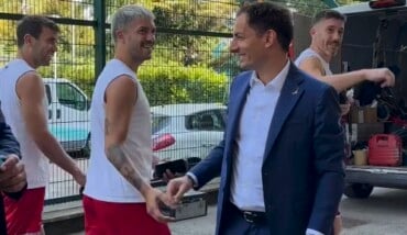 Morrone durante il sopralluogo allo stadio di Forlì 