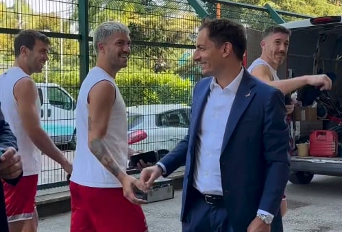 Morrone durante il sopralluogo allo stadio di Forlì