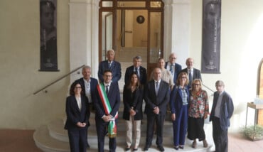 23 09 2025 ; Ravenna Palazzo Guiccioli , Museo Byron E Del Risorgimento , I Vertici Della Fondazione Cassa Di Risparmio Di Ravenna Con La Presidente Mirella Falconi Insieme Al Prefetto Di Ravenna Raffaele Ricciardi , Al Sindaco Di Ravenna Alessandro 