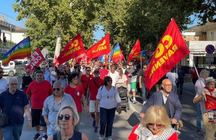 Corteo Cgil Ravenna Sciopero Gaza