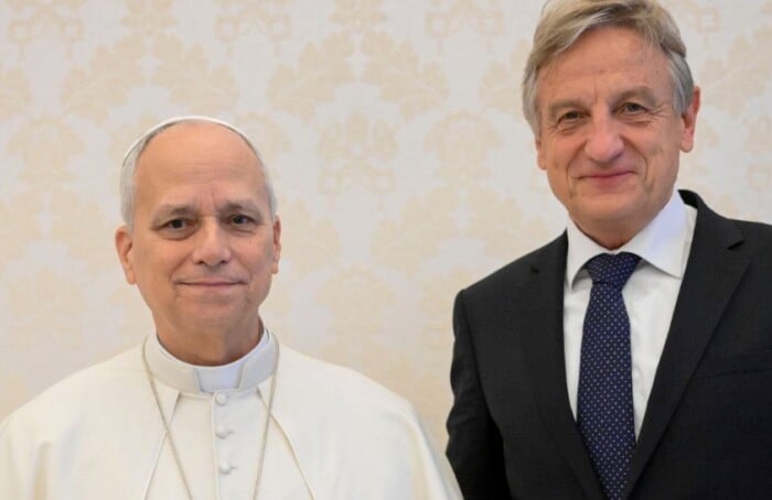 Papa Leone con Bernhard Scholz