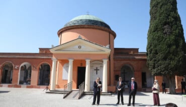 18 04 2026 Russi Cimitero Inaugurazione Restauro Del Pantehon Cappelle Di Baccarini E Farini , Ada Fuschini Restauratrice , Ernesto Giusepe Alfieri Pres Comitato Opere Risorgimentali , Sindaco Di Russi Valentina Palli , E Antonio Patuelli Cittadino 