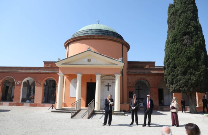 18 04 2026 Russi Cimitero Inaugurazione Restauro Del Pantehon Cappelle Di Baccarini E Farini , Ada Fuschini Restauratrice , Ernesto Giusepe Alfieri Pres Comitato Opere Risorgimentali , Sindaco Di Russi Valentina Palli , E Antonio Patuelli Cittadino