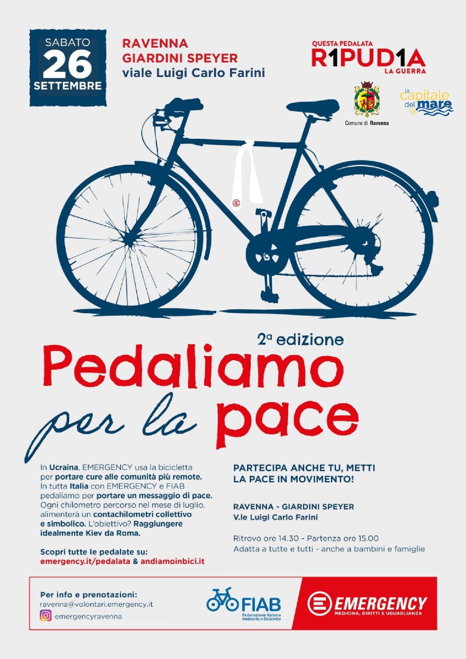 Locandina Pedalata Pace Emr + Fiab